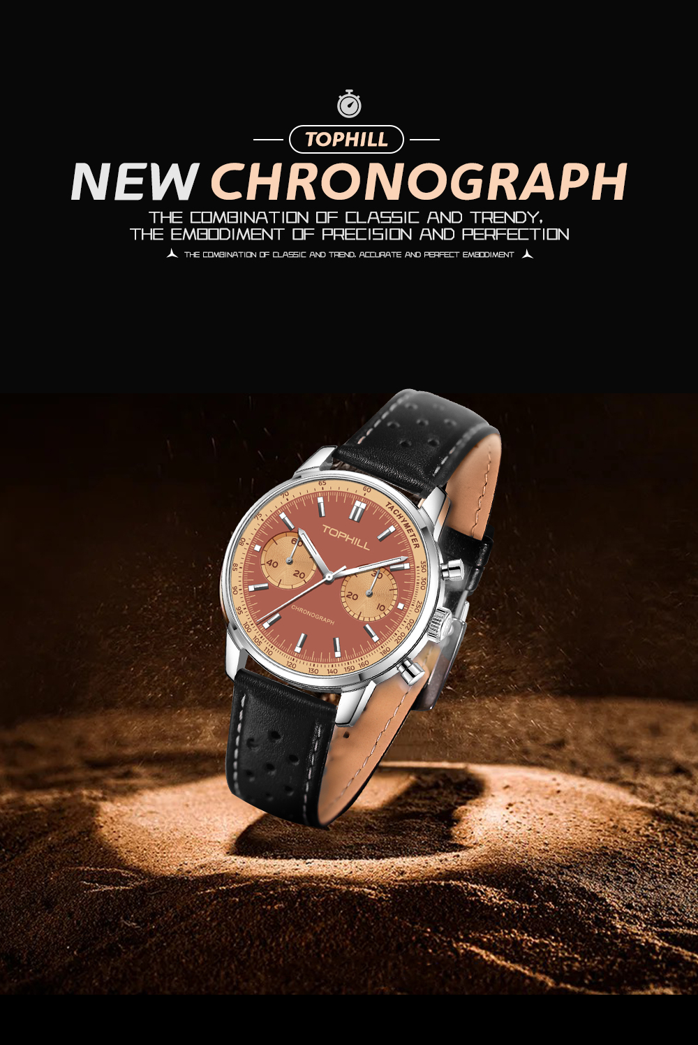 Seagull ST19 movement, mechanical chronograph, 316L steel, sapphire crystal glass—a must-have watch for watch enthusiasts.(图1)