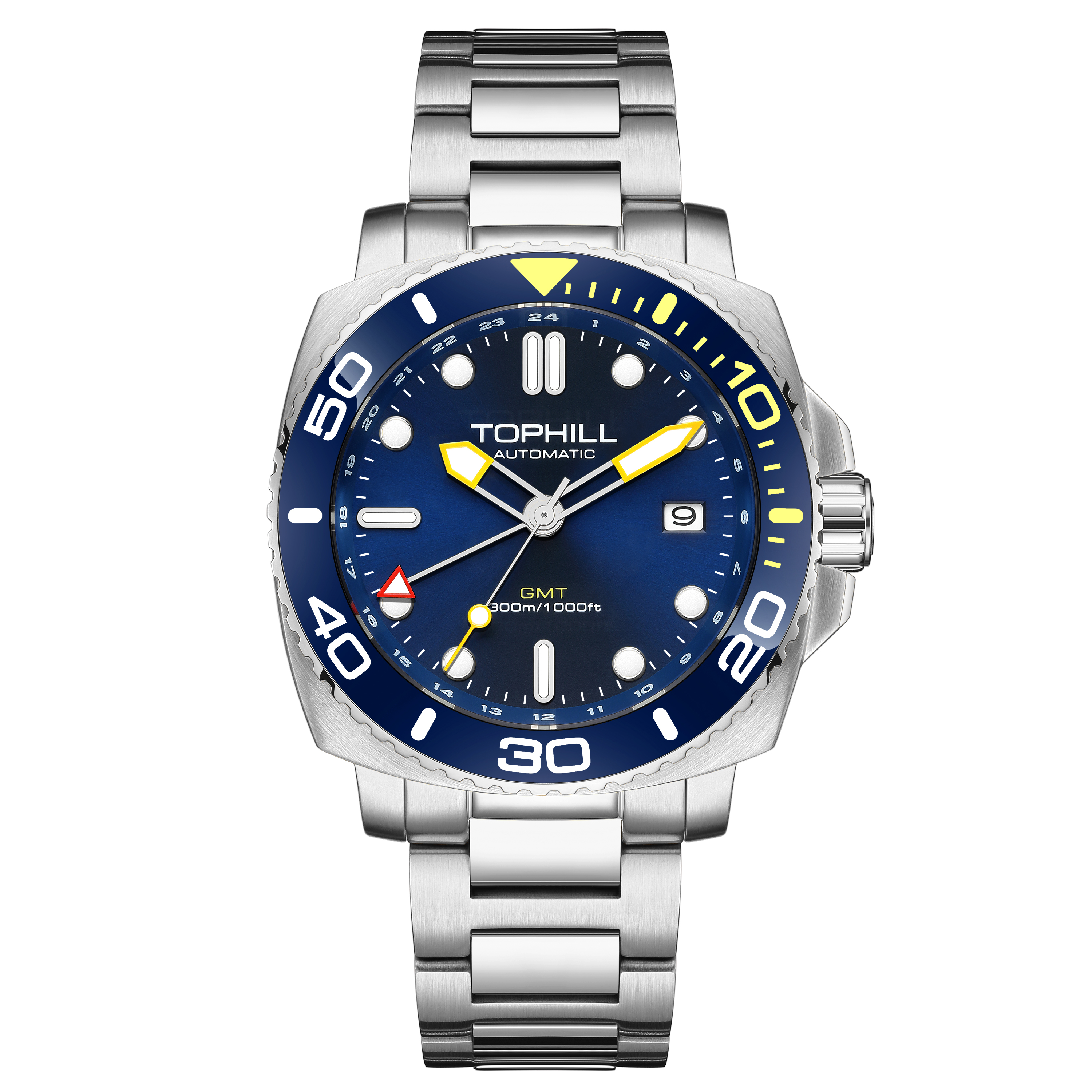 Professional Diving Watch, 300m Water Resistance, 316L Stainless Steel, Adjustable Clasp, Sapphire C