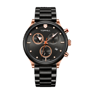 Stainless Steel Chronograph Watch 50m Water Resistant Sapphire Crystal