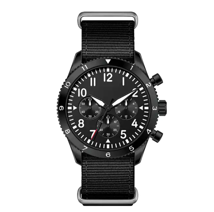 42mm Large Dial Canvas Strap Men's Quartz Watch F9158