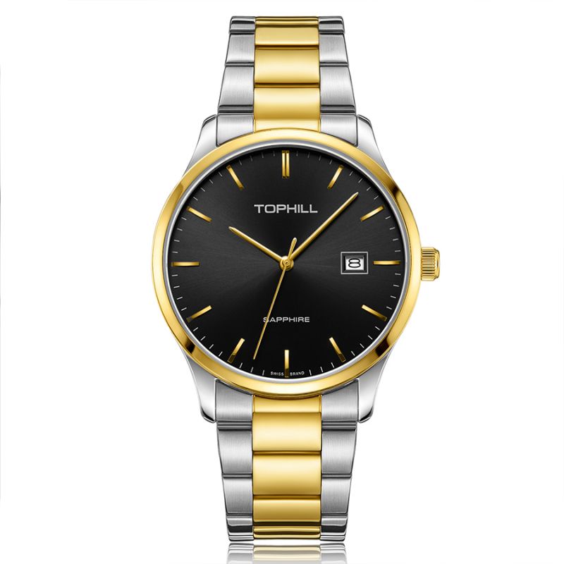 TW077G Mens Wrist Quartz Watch Men Stainless Steel Watch