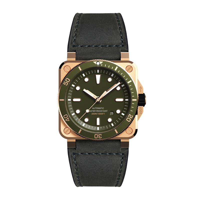 Luxury Brand Waterproof Satin-polished Steel Case Men Diving Quartz Watch