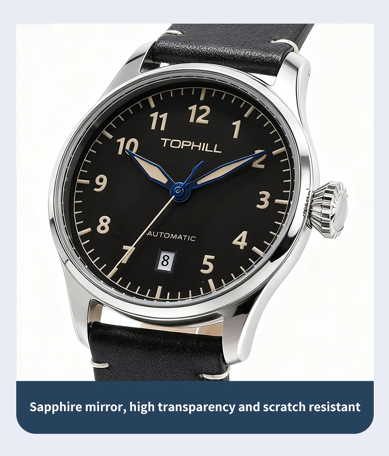 Retro Military-Style Mens Automatic Mechanical Watch(图4)