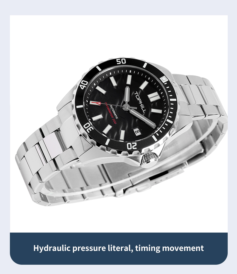 Japanese NH35 Men‘s Automatic Diving Stainless Steel Watch(图3)