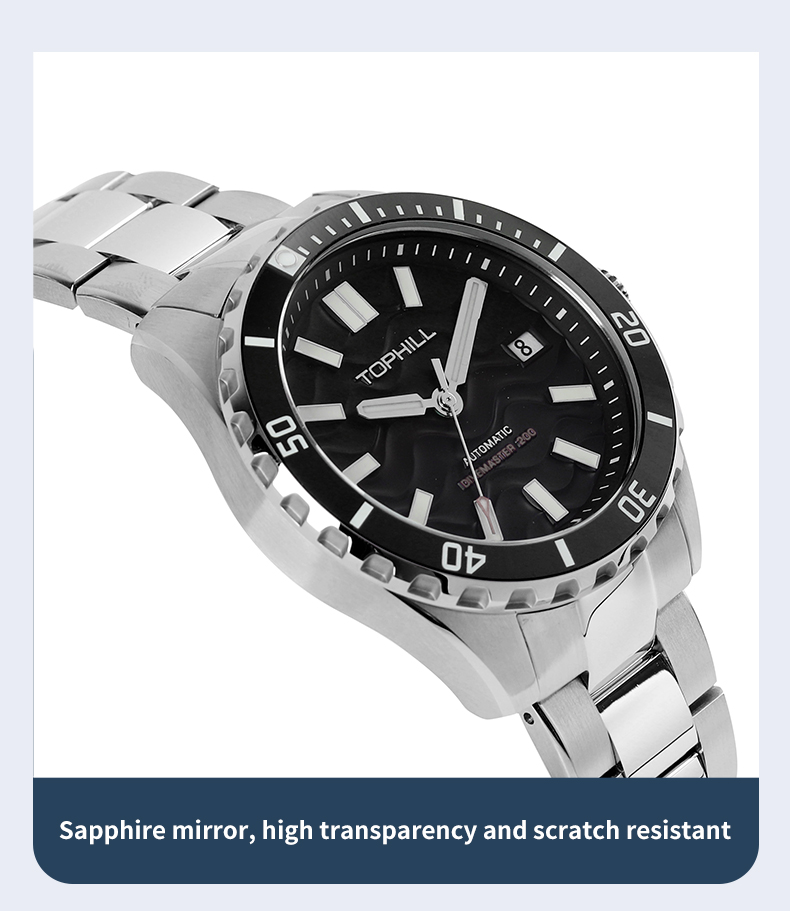 Japanese NH35 Men‘s Automatic Diving Stainless Steel Watch(图2)