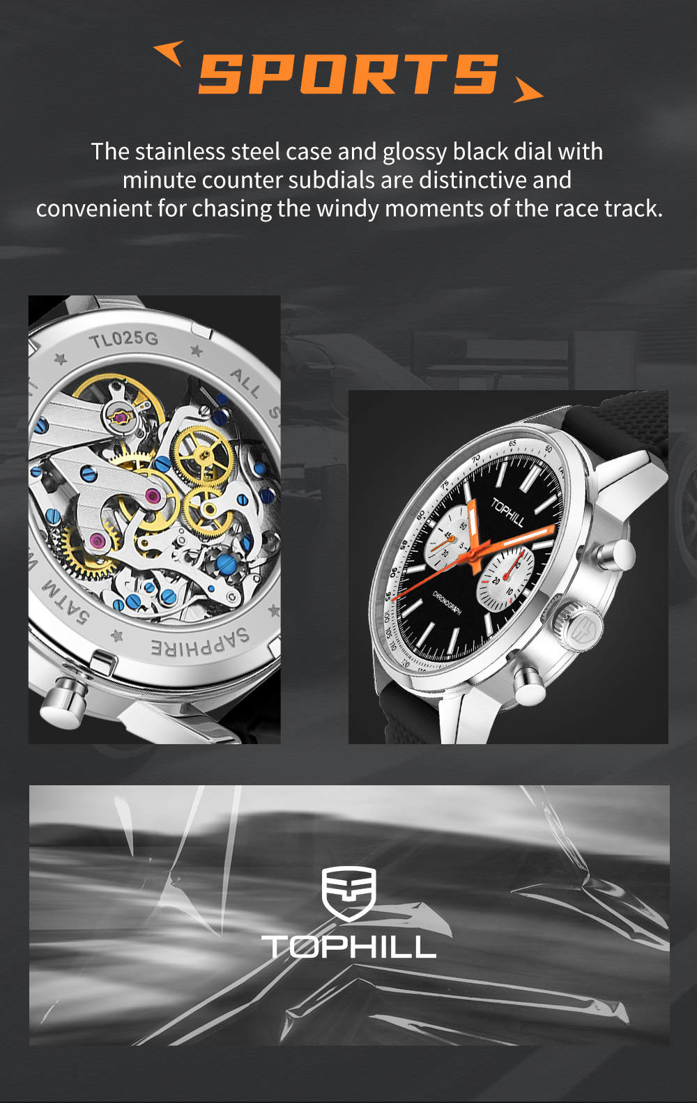 SeaGull ST19 Chronograph Watch, Multi-Hand Multi-Function Watch, Model TL025G(图9)