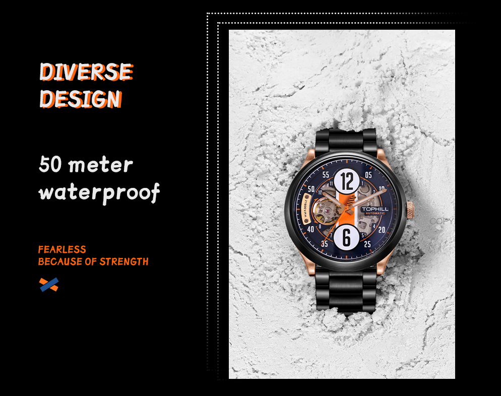 Skeleton mechanical watch with racing design concept, self-developed case(图9)