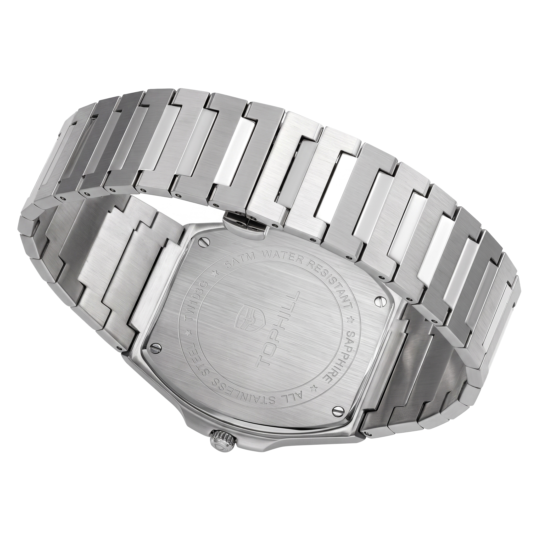38.5mm Ultra Slim Miyota 9U15 2-Hand Quartz Watch Men Wristwatch Sunray Dial C3 Luminous 5ATM Waterproof Sapphire TW103G(图4)