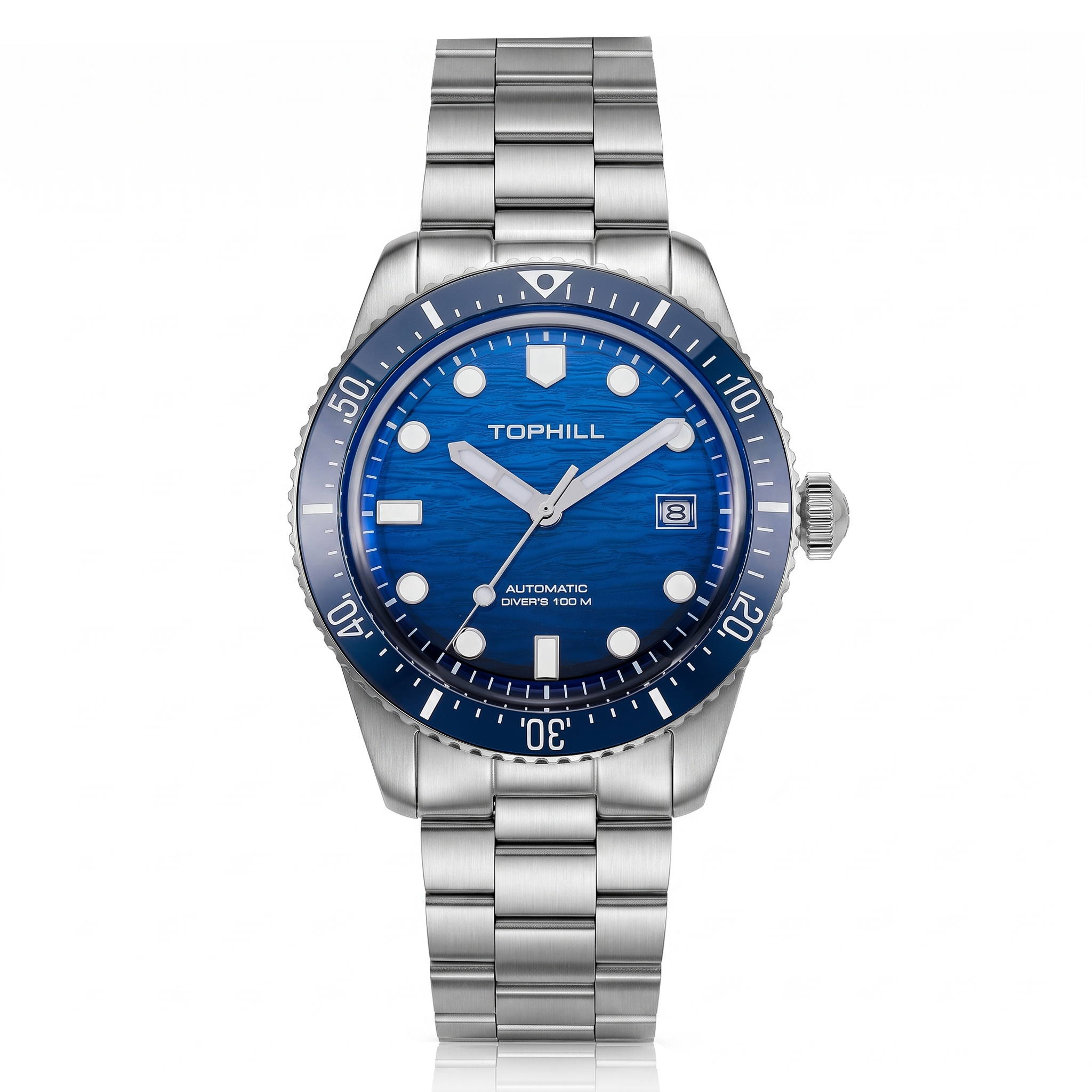 39.5mm Luxury Mens Watches Automatic Sport Swim Miyota 8215 3D Sea Wave Dial C3 Super Lume Ceramic Bezel 10Bar TD017G(图2) 39.5mm Luxury Mens Watches Automatic Sport Swim Miyota 8215 3D Sea Wave Dial C3 Super Lume Ceramic Bezel 10Bar TD017G(图2)